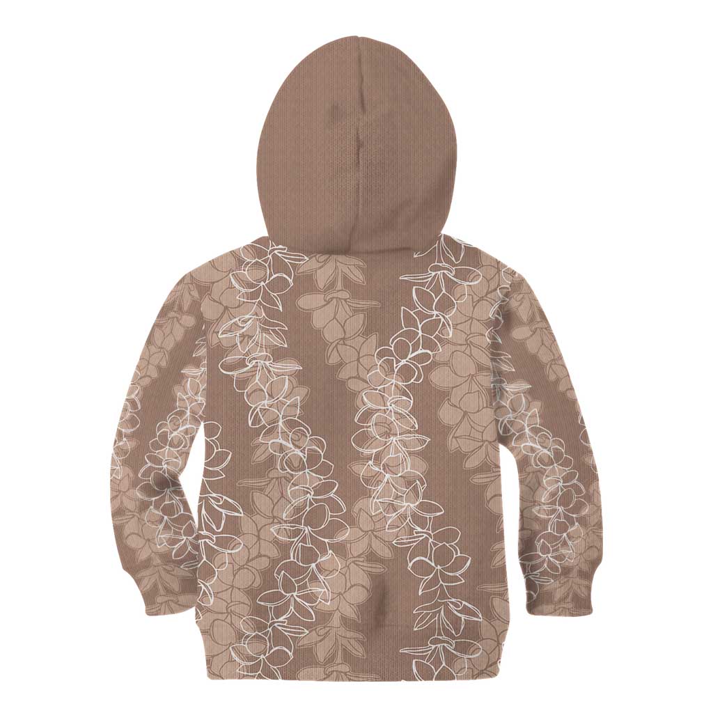 Hawaii Plumeria Lei Kid Hoodie Aloha Festive Vibe - Beige