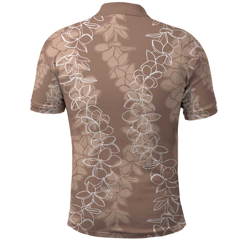 Hawaii Plumeria Lei Polo Shirt Aloha Festive Vibe - Beige LT7 - Polynesian Pride