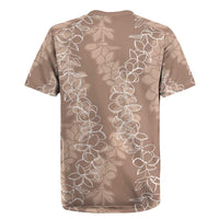 Hawaii Plumeria Lei Rugby Jersey Aloha Festive Vibe - Beige