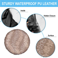 Hawaii Plumeria Lei Spare Tire Cover Aloha Festive Vibe - Beige