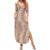 Hawaii Plumeria Lei Summer Maxi Dress Aloha Festive Vibe - Beige