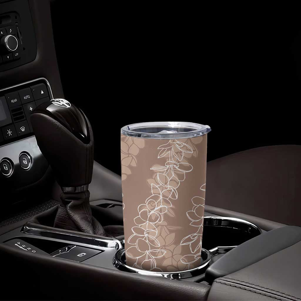 Hawaii Plumeria Lei Tumbler Cup Aloha Festive Vibe - Beige