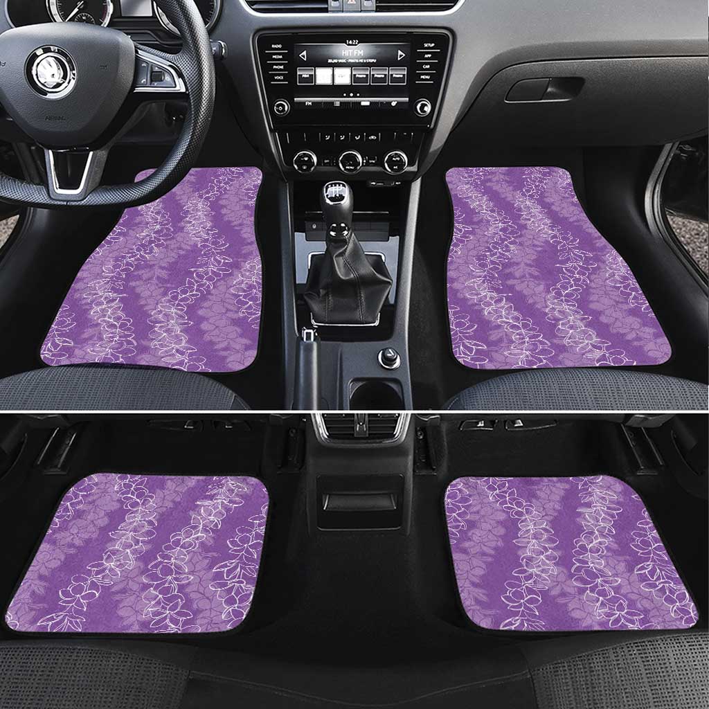 Hawaii Plumeria Lei Car Mats Aloha Festive Vibe - Violet