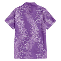 Hawaii Plumeria Lei Family Matching Long Sleeve Bodycon Dress and Hawaiian Shirt Aloha Festive Vibe - Violet LT7 - Polynesian Pride