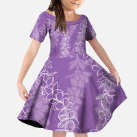 Hawaii Plumeria Lei Family Matching Mermaid Dress and Hawaiian Shirt Aloha Festive Vibe - Violet LT7 Daughter's Dress Violet - Polynesian Pride