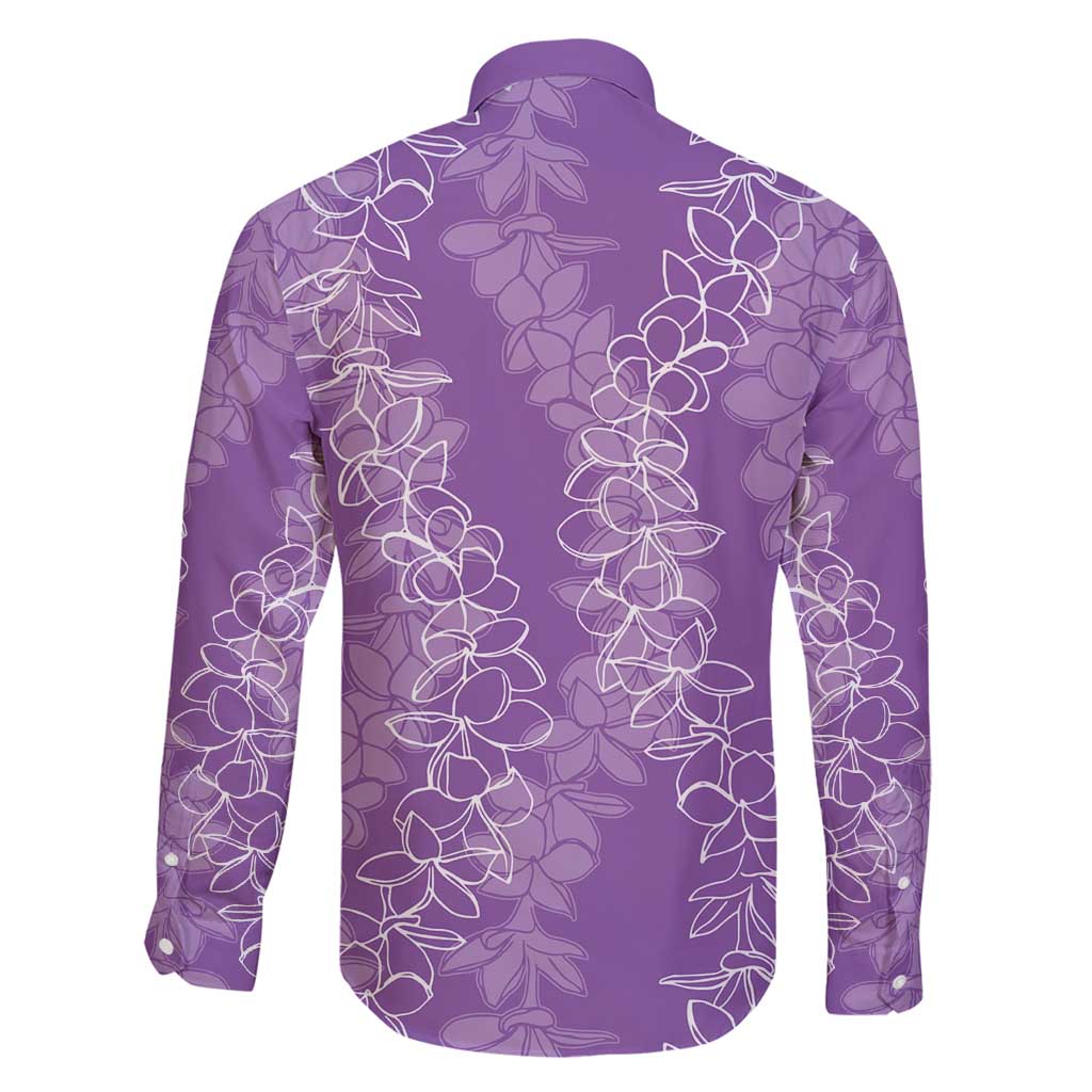 Hawaii Plumeria Lei Family Matching Off Shoulder Maxi Dress and Hawaiian Shirt Aloha Festive Vibe - Violet