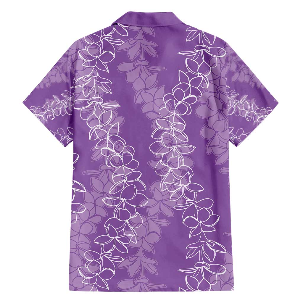 Hawaii Plumeria Lei Family Matching Tank Maxi Dress and Hawaiian Shirt Aloha Festive Vibe - Violet