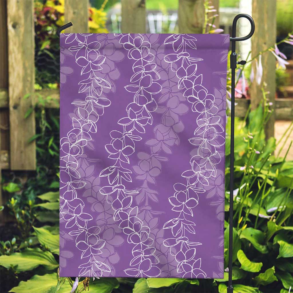 Hawaii Plumeria Lei Garden Flag Aloha Festive Vibe - Violet