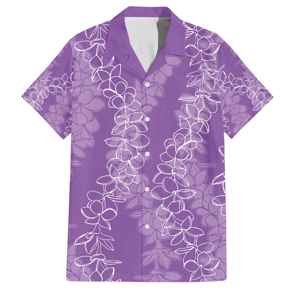 Hawaii Plumeria Lei Hawaiian Shirt Aloha Festive Vibe - Violet