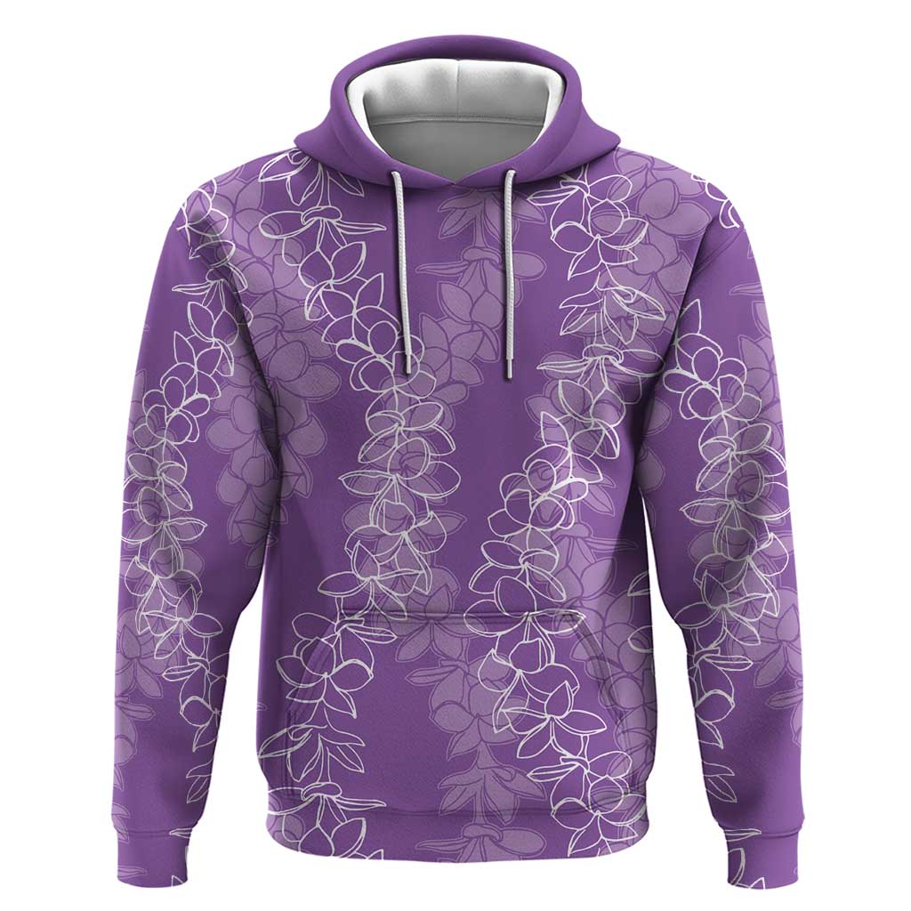 Hawaii Plumeria Lei Hoodie Aloha Festive Vibe - Violet