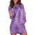 Hawaii Plumeria Lei Hoodie Dress Aloha Festive Vibe - Violet