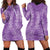 Hawaii Plumeria Lei Hoodie Dress Aloha Festive Vibe - Violet