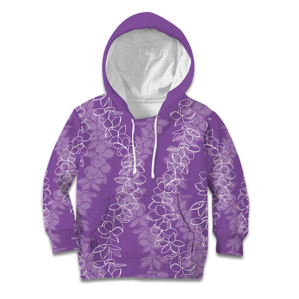 Hawaii Plumeria Lei Kid Hoodie Aloha Festive Vibe - Violet