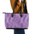 Hawaii Plumeria Lei Leather Tote Bag Aloha Festive Vibe - Violet