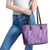 Hawaii Plumeria Lei Leather Tote Bag Aloha Festive Vibe - Violet