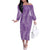 Hawaii Plumeria Lei Off The Shoulder Long Sleeve Dress Aloha Festive Vibe - Violet