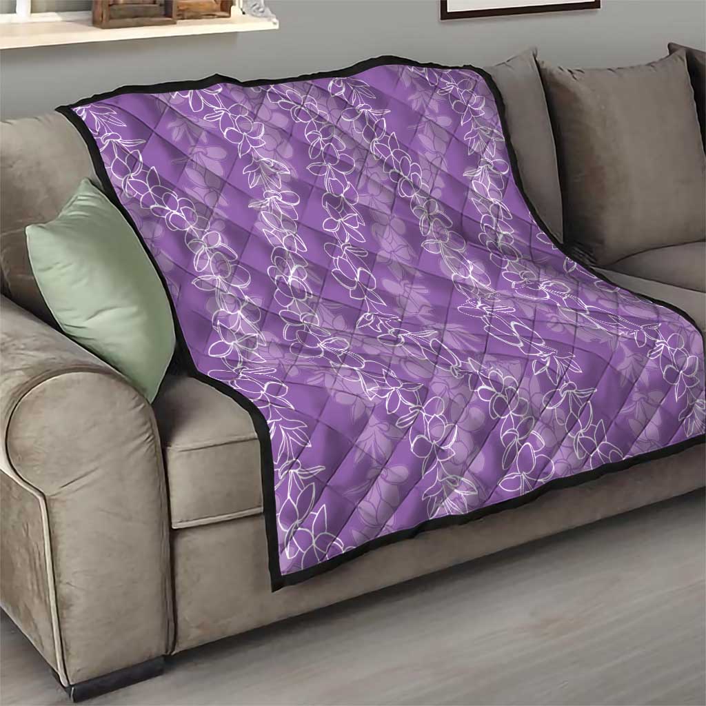 Hawaii Plumeria Lei Quilt Aloha Festive Vibe - Violet