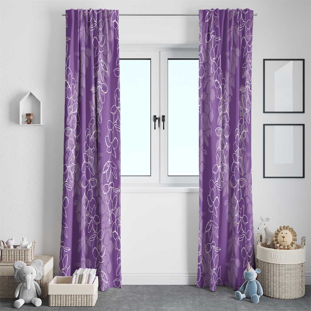 Hawaii Plumeria Lei Window Curtain Aloha Festive Vibe - Violet