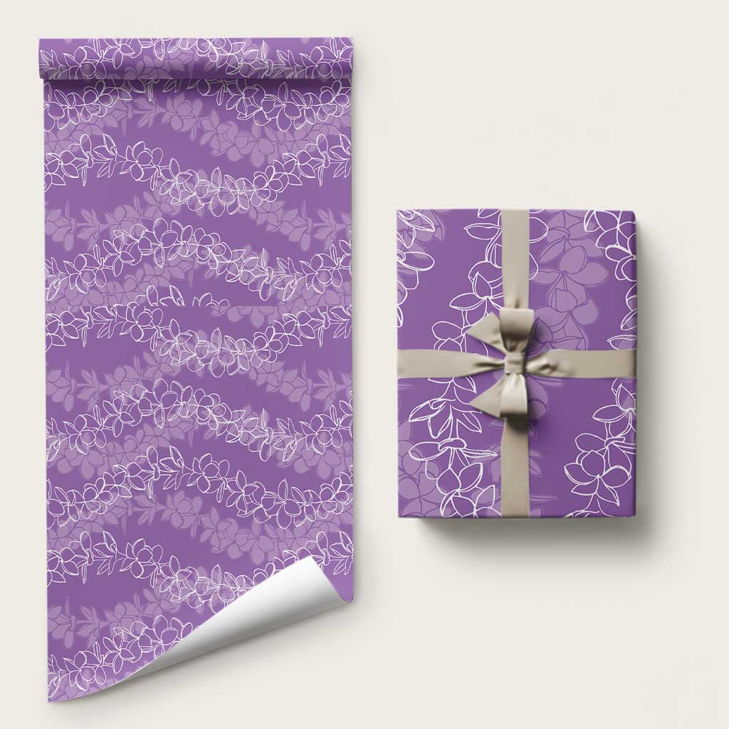 Hawaii Plumeria Lei Wrapping Paper Aloha Festive Vibe - Violet