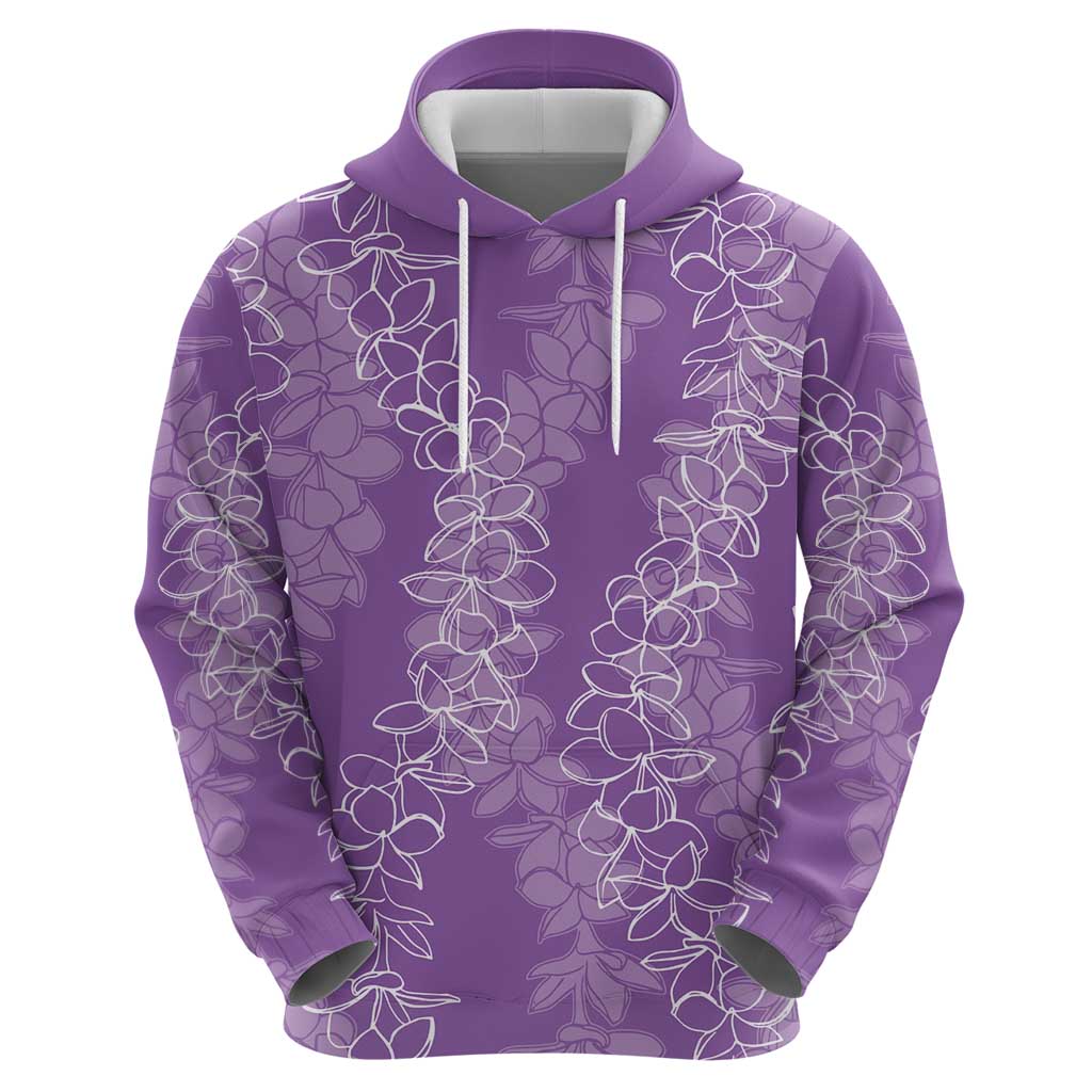 Hawaii Plumeria Lei Zip Hoodie Aloha Festive Vibe - Violet