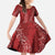 Hawaii Plumeria Lei Family Matching Tank Maxi Dress and Hawaiian Shirt Aloha Festive Vibe - Crimson