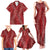 Hawaii Plumeria Lei Family Matching Tank Maxi Dress and Hawaiian Shirt Aloha Festive Vibe - Crimson
