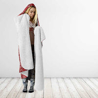 Hawaii Plumeria Lei Hooded Blanket Aloha Festive Vibe - Crimson