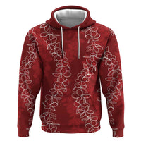 Hawaii Plumeria Lei Hoodie Aloha Festive Vibe - Crimson