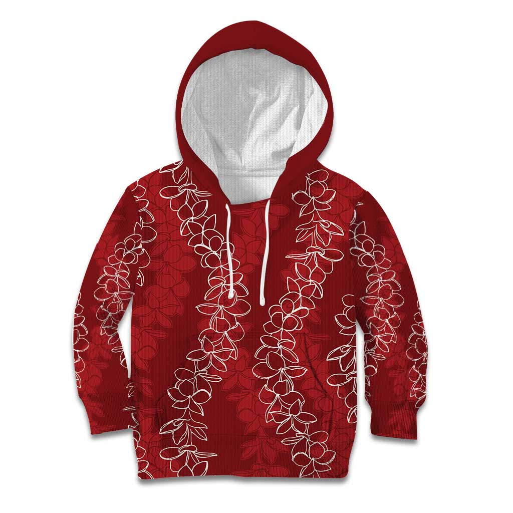 Hawaii Plumeria Lei Kid Hoodie Aloha Festive Vibe - Crimson