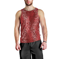 Hawaii Plumeria Lei Men Tank Top Aloha Festive Vibe - Crimson