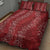 Hawaii Plumeria Lei Quilt Bed Set Aloha Festive Vibe - Crimson