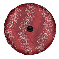 Hawaii Plumeria Lei Spare Tire Cover Aloha Festive Vibe - Crimson