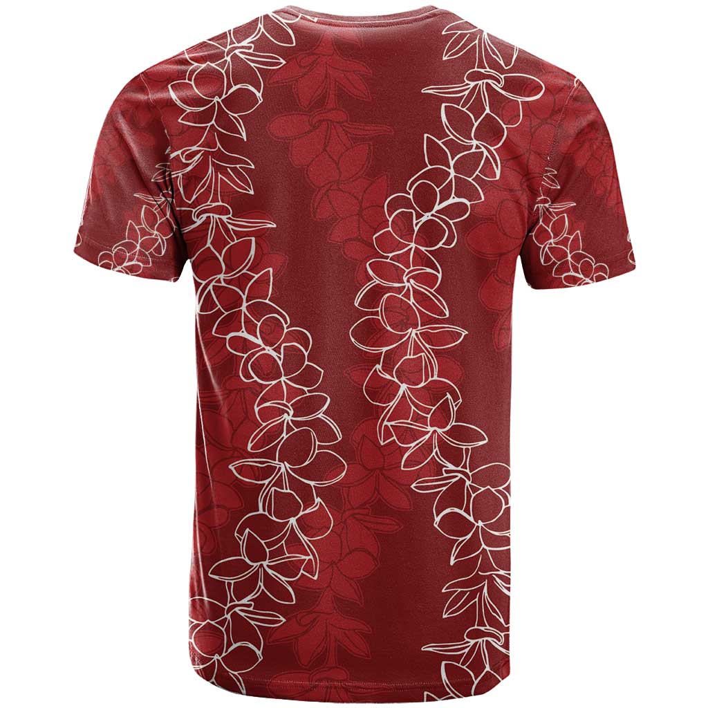 Hawaii Plumeria Lei T Shirt Aloha Festive Vibe - Crimson