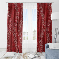 Hawaii Plumeria Lei Window Curtain Aloha Festive Vibe - Crimson