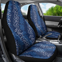 Hawaii Plumeria Lei Car Seat Cover Aloha Festive Vibe - Navy Blue