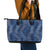 Hawaii Plumeria Lei Leather Tote Bag Aloha Festive Vibe - Navy Blue