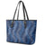 Hawaii Plumeria Lei Leather Tote Bag Aloha Festive Vibe - Navy Blue