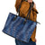 Hawaii Plumeria Lei Leather Tote Bag Aloha Festive Vibe - Navy Blue