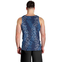 Hawaii Plumeria Lei Men Tank Top Aloha Festive Vibe - Navy Blue
