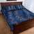 Hawaii Plumeria Lei Quilt Bed Set Aloha Festive Vibe - Navy Blue