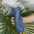 Hawaii Plumeria Lei Skinny Tumbler Aloha Festive Vibe - Navy Blue