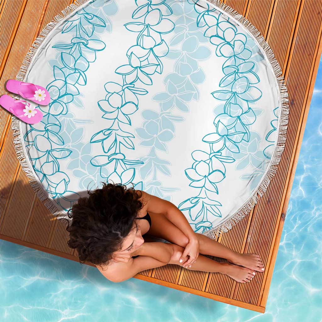 Hawaii Plumeria Lei Beach Blanket Aloha Festive Vibe - Turquoise