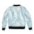 Hawaii Plumeria Lei Bomber Jacket Aloha Festive Vibe - Turquoise