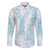 Hawaii Plumeria Lei Family Matching Long Sleeve Bodycon Dress and Hawaiian Shirt Aloha Festive Vibe - Turquoise