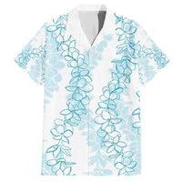 Hawaii Plumeria Lei Family Matching Short Sleeve Bodycon Dress and Hawaiian Shirt Aloha Festive Vibe - Turquoise LT7 Dad's Shirt - Short Sleeve Turquoise - Polynesian Pride