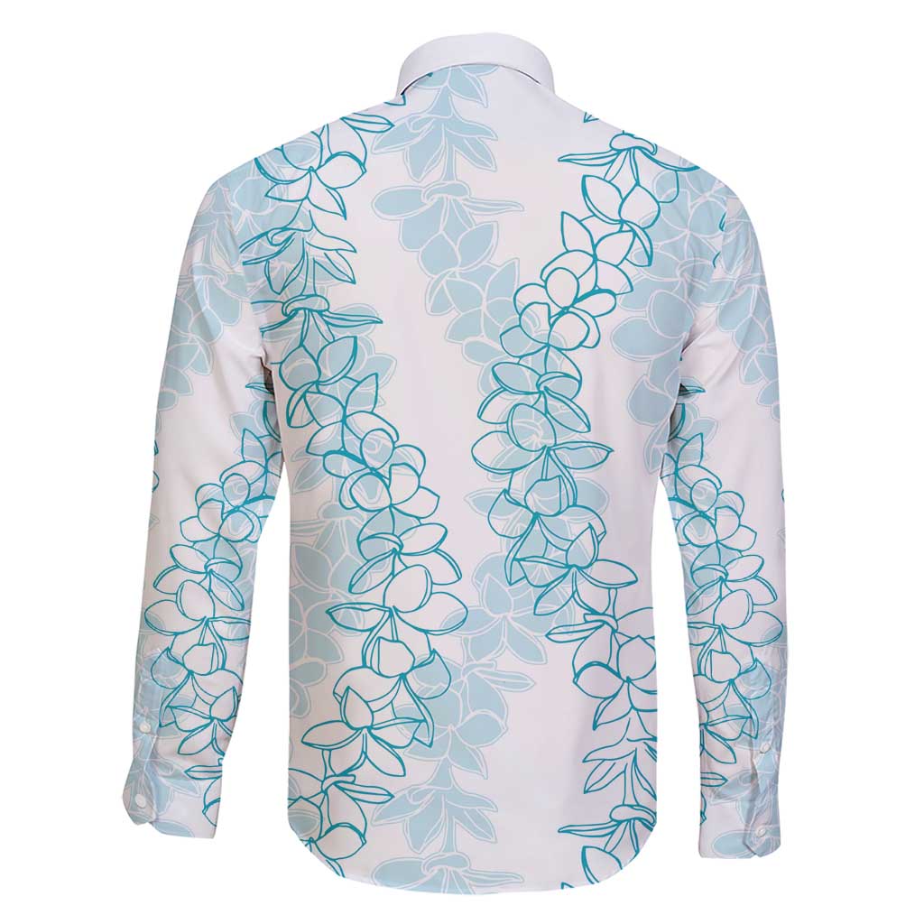 Hawaii Plumeria Lei Family Matching Short Sleeve Bodycon Dress and Hawaiian Shirt Aloha Festive Vibe - Turquoise LT7 - Polynesian Pride