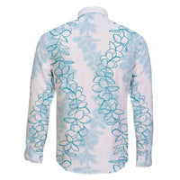 Hawaii Plumeria Lei Family Matching Short Sleeve Bodycon Dress and Hawaiian Shirt Aloha Festive Vibe - Turquoise LT7 - Polynesian Pride