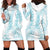 Hawaii Plumeria Lei Hoodie Dress Aloha Festive Vibe - Turquoise