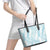 Hawaii Plumeria Lei Leather Tote Bag Aloha Festive Vibe - Turquoise