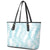 Hawaii Plumeria Lei Leather Tote Bag Aloha Festive Vibe - Turquoise